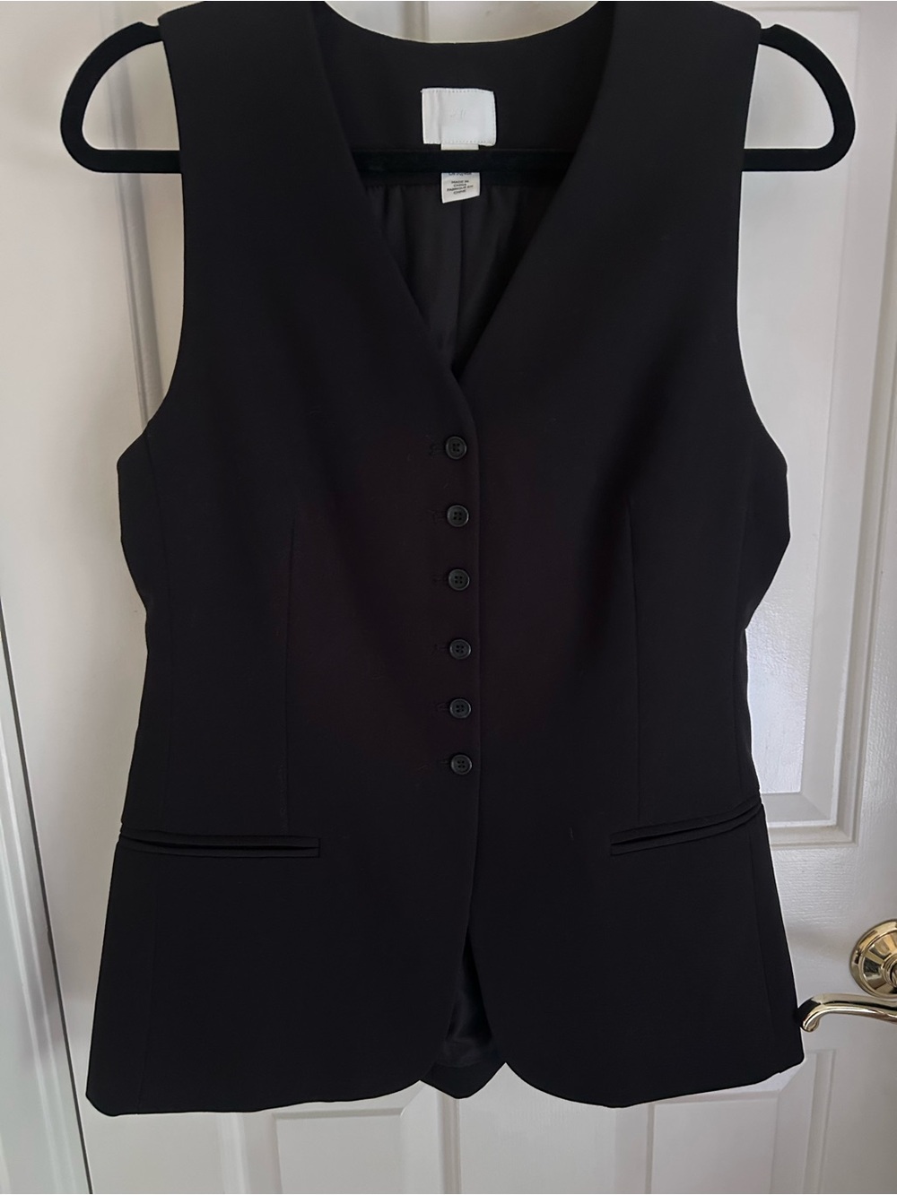 H&M Black Tailored Women's Vest - Button Front